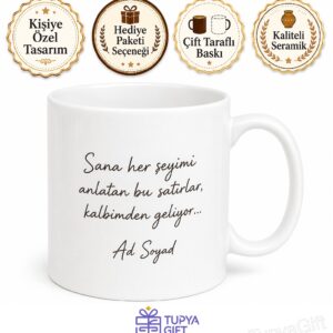 Kendi El Yazınızla Mesaj Baskılı Unutulmaz Hatıra Çay Ve Kahve Kupası Hediye
