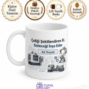 CNC Tezgahları Otomasyon Robotik Üretim Makine Dergileri Temalı Kupa Bardak Hediye