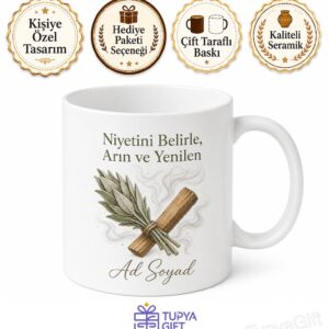 Tütsü Yakanlara Adaçayı Ve Palo Santo Arındırıcı Ritüel Kupa Bardak Hediye