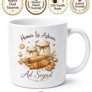 Un Yemeği Un Kurabiyesi Un Helvası Hamur İşi Aşığı Kupa Bardak Hediye