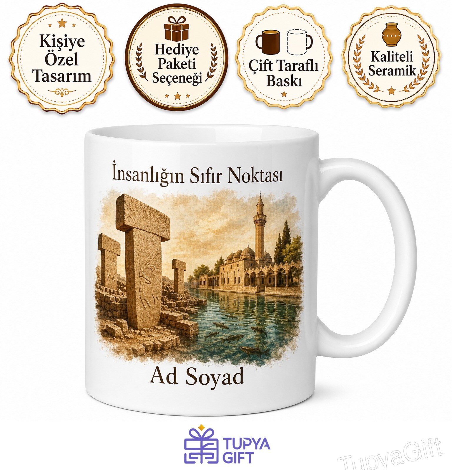 Urfa Göbeklitepe İnsanlığın Sıfır Noktası Balıklıgöl Çay Kupası Hediye Bardak