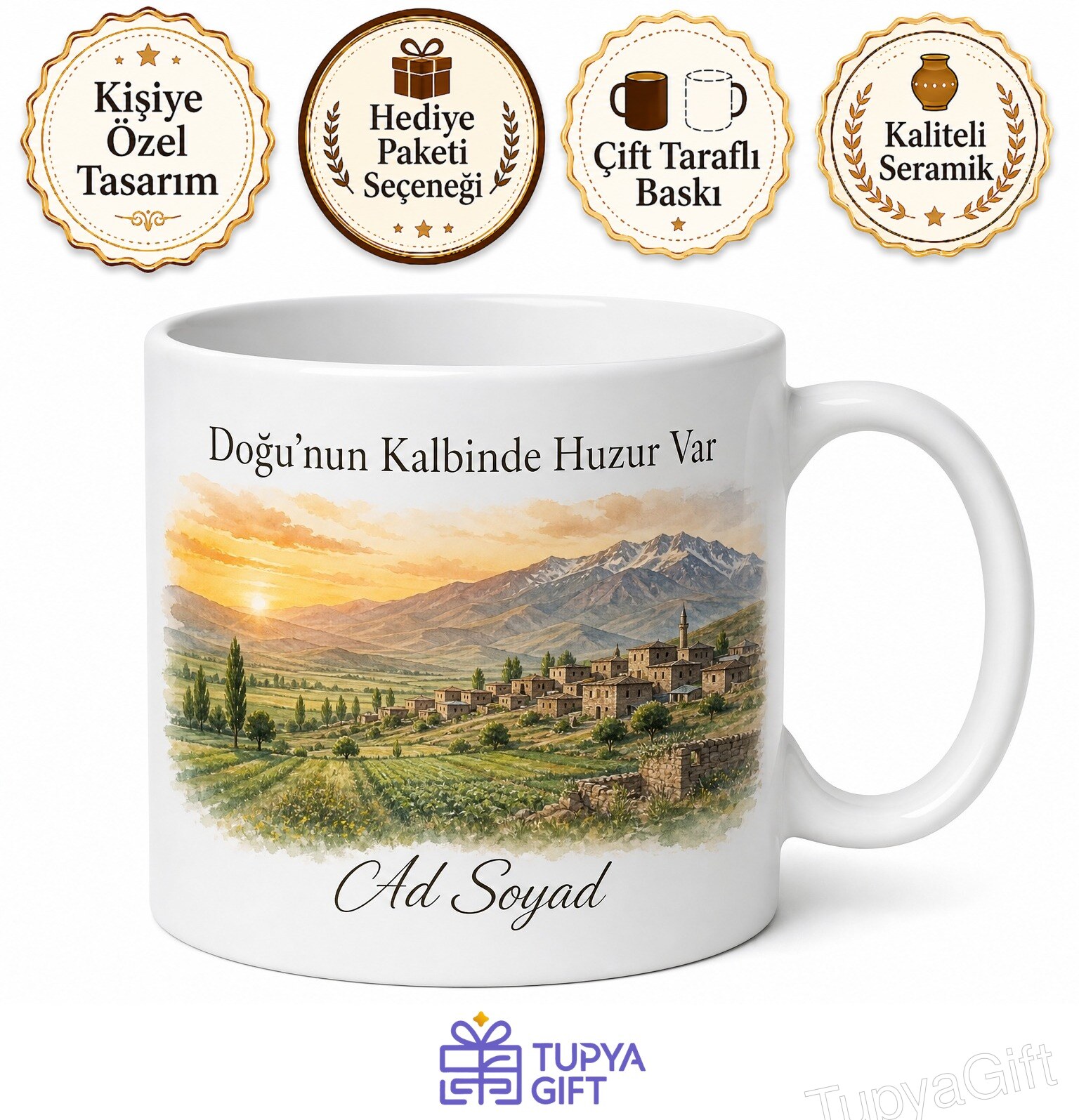 Van Saray Doğal Güzellikler Kırsal Yaşam Doğunun Uç Noktası Baskılı Kupa Bardak Hediye
