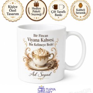 Viennese Coffee İçenlere Viyana Kahvesi Kupa Bardak Hediye Porselen Mug
