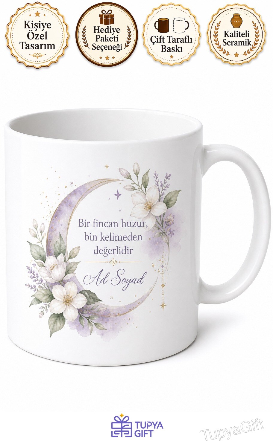 Yasemin Çayı İçenlere Uyku Çayı Kupa Bardak Hediye Porselen Mug