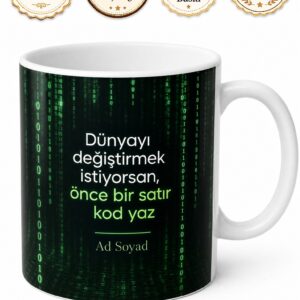 Yazılım Dili Matrix Temalı Kupa Bardak Kodlama Hediye Programcı Mug