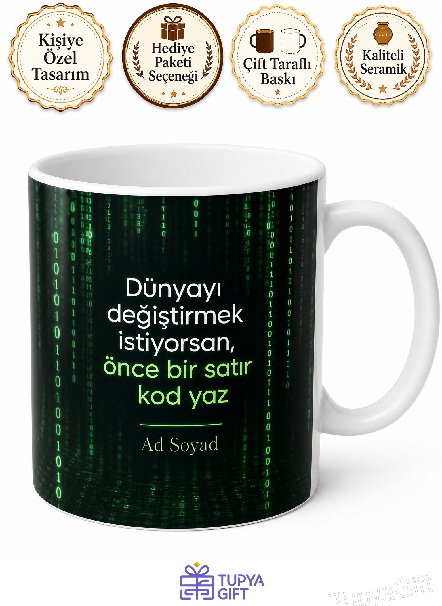 Yazılım Dili Matrix Temalı Kupa Bardak Kodlama Hediye Programcı Mug