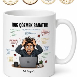 Yazılımcı Hata Ayıklama İsyan Kupa Kod Bloğu Baskılı Bardak Hediye