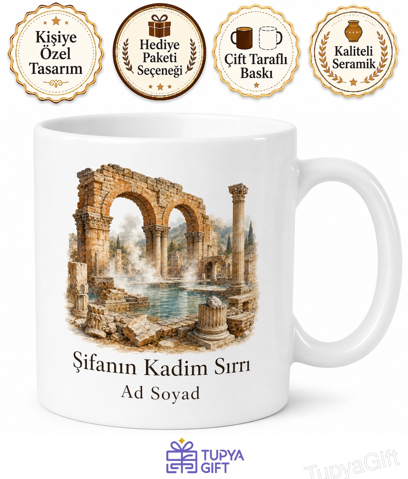 Yozgat Boğazlıyan Basilica Therma Roma Hamamı Tarihi Şifalı Su Kupa Bardak Hediye