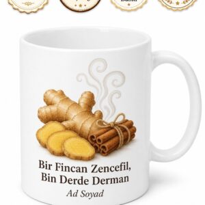 Zencefil Çayı İçenlere Kış Çayı Acı Çay Kupa Bardak Hediye