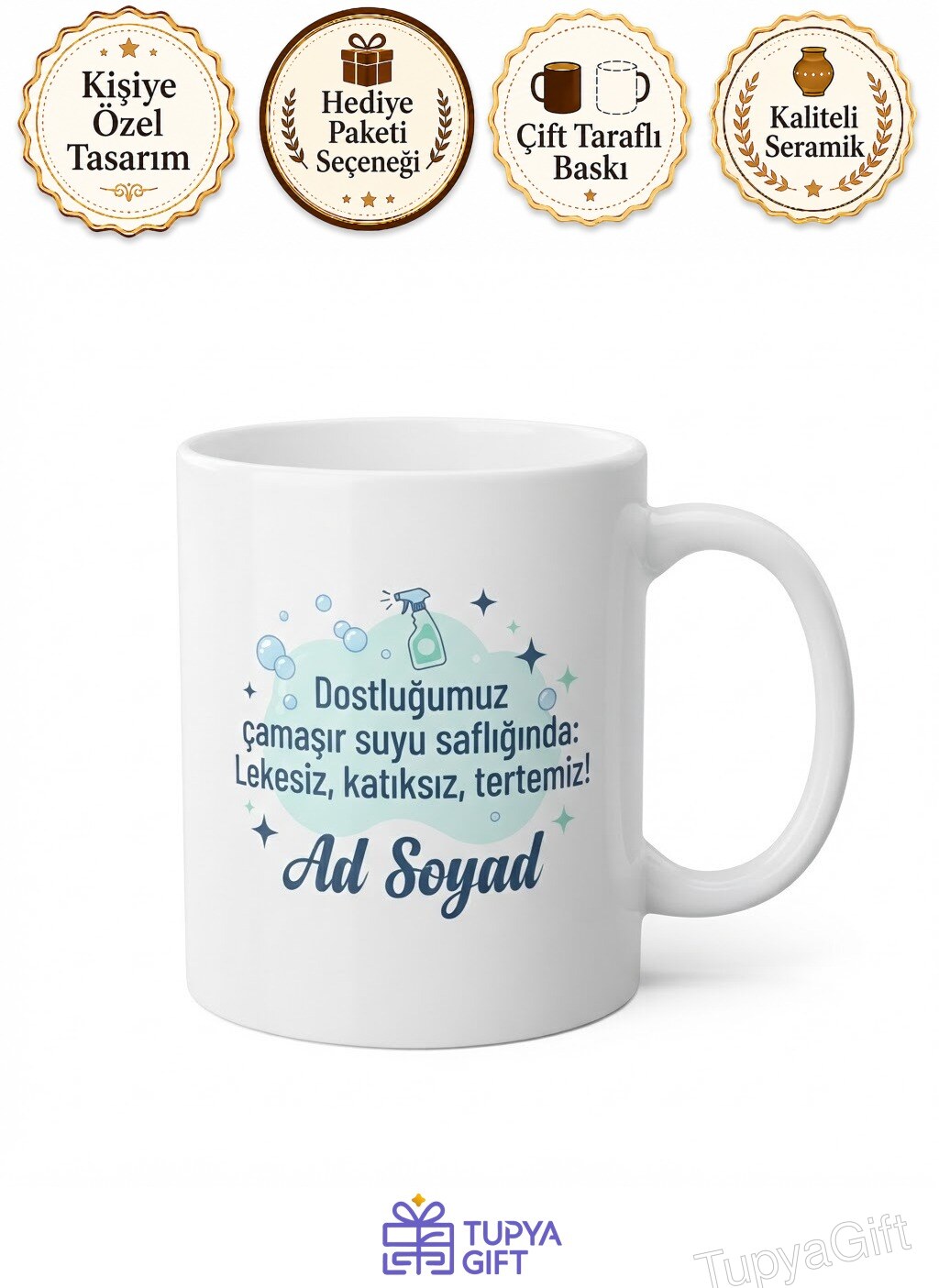 Aşırı Titiz Arkadaşa Çamaşır Suyu Saflığında Dostluk Kupa Bardak Hediye