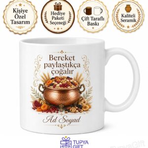 Aşure Ayında Aşure Dağıtanlara Bereket Kazanı Bolluk Çay Kupası Hediye Bardak