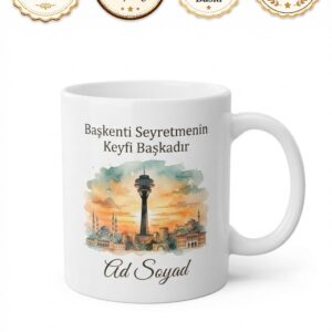Atakule Ankara Hatırası Baskılı Porselen Kupa Bardak Hediye Başkent Anısı
