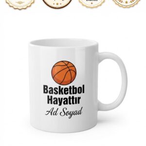 Basketball Is Life Temalı Basketbol Hayattır İngilizce Çay Kupası Hediye Bardak