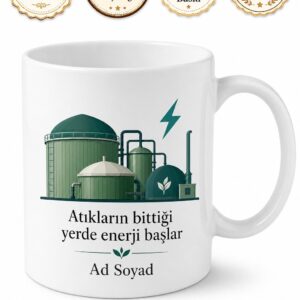 Biyogaz Tesis Operatörü Atıklardan Gaz Ve Elektrik Üreten Kupa Bardak Hediye