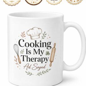 Cooking Is My Therapy Baskılı Yemek Yapmak Terapimdir İngilizce Kupa Bardak Hediye