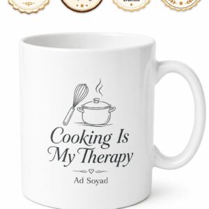 Cooking Is My Therapy Temalı Yemek Yapmak Terapimdir Diyenlere İngilizce Kupa Bardak Hediye