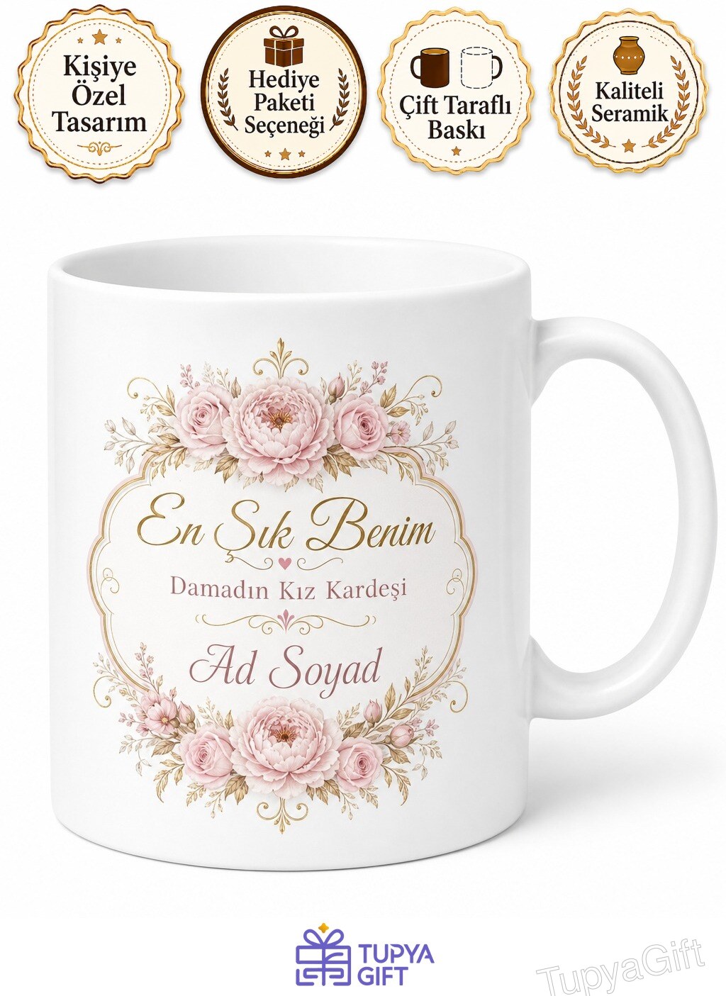Damadın Kız Kardeşi En Şık Benim Düğün Hatırası Kahve Kupası Hediye