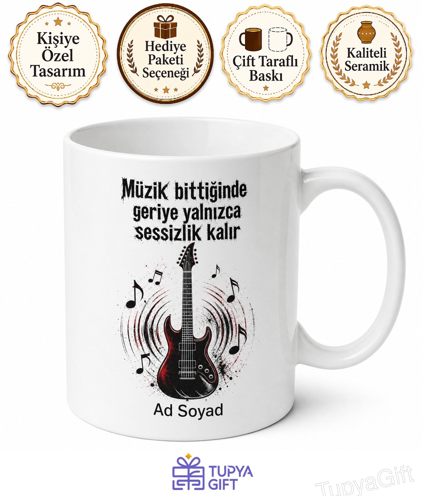 Dünya Rock Günü Gitar Riffleriyle Coşanlara Kupa Bardak Hediye Baskılı