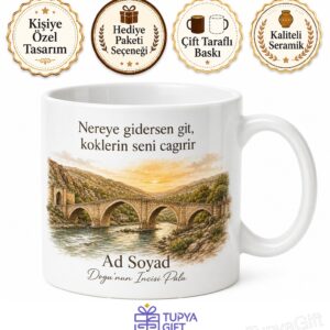Elazığ Palu Murat Nehri Tarihi Köprüsü Doğu'nun İncisi Kahve Kupası Hediye