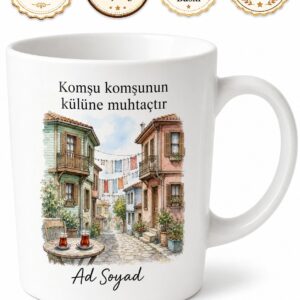 Esenler Mahalle Kültürü Samimi Komşuluk Hatıra Seramik Kupa Bardak Hediye
