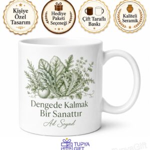 Flexitarian Temalı Esnek Beslenen İngilizce Çay Kupası Hediye Baskılı Kupa Bardak