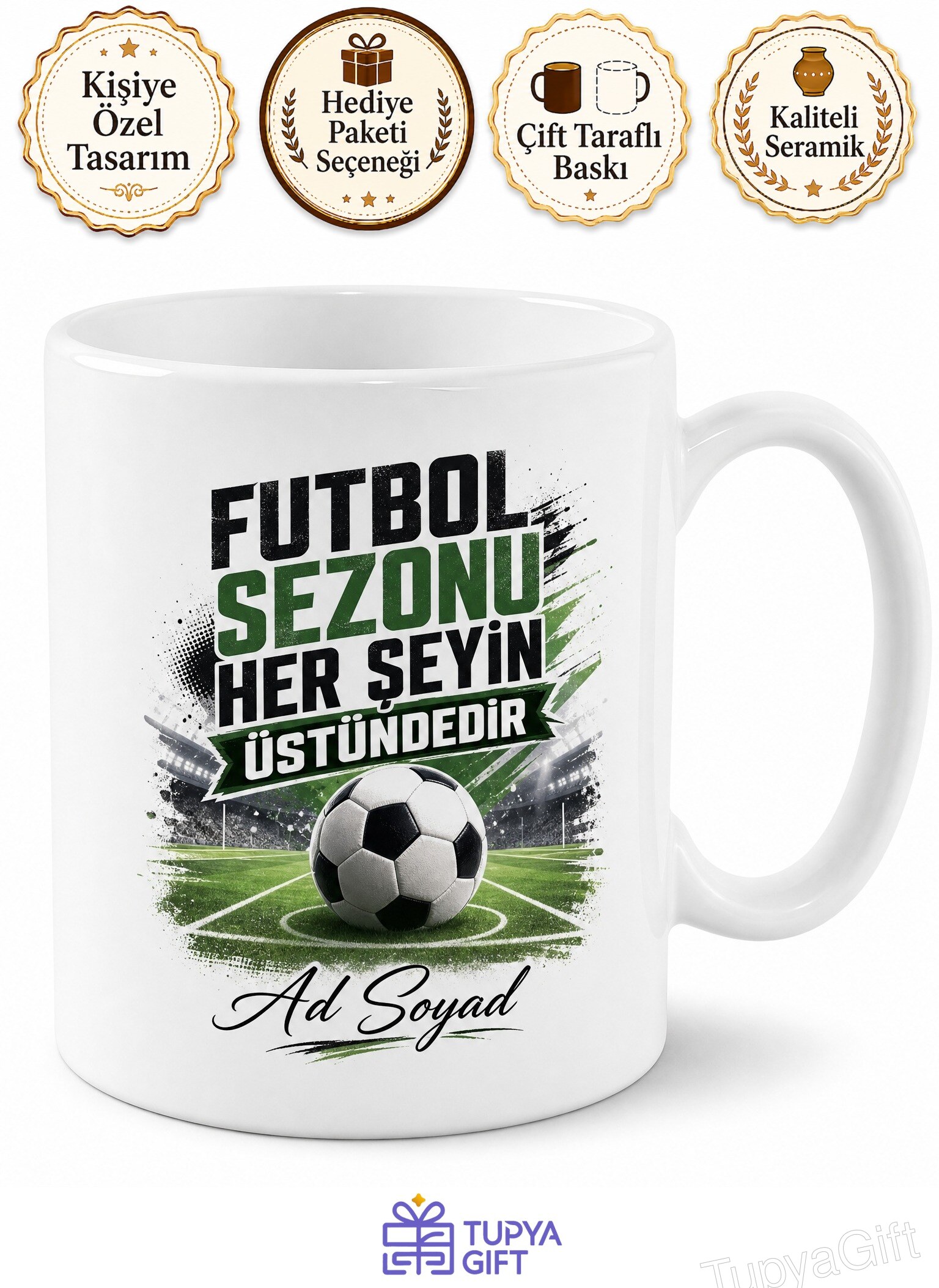 Football Season Is The Best Season Temalı Futbol Severlere Hediye Kupa Bardak