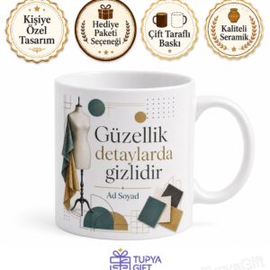 Görsel Düzenleyici Mağaza Vitrin Sanatçısı Çay Kupası Özel Tasarım Hediye Bardak
