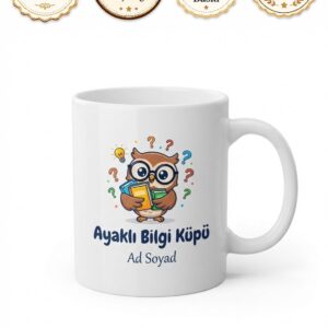 Her Şeyi Bilen Arkadaşa Ayaklı Bilgi Küpü Esprili Kupa Bardak Hediye
