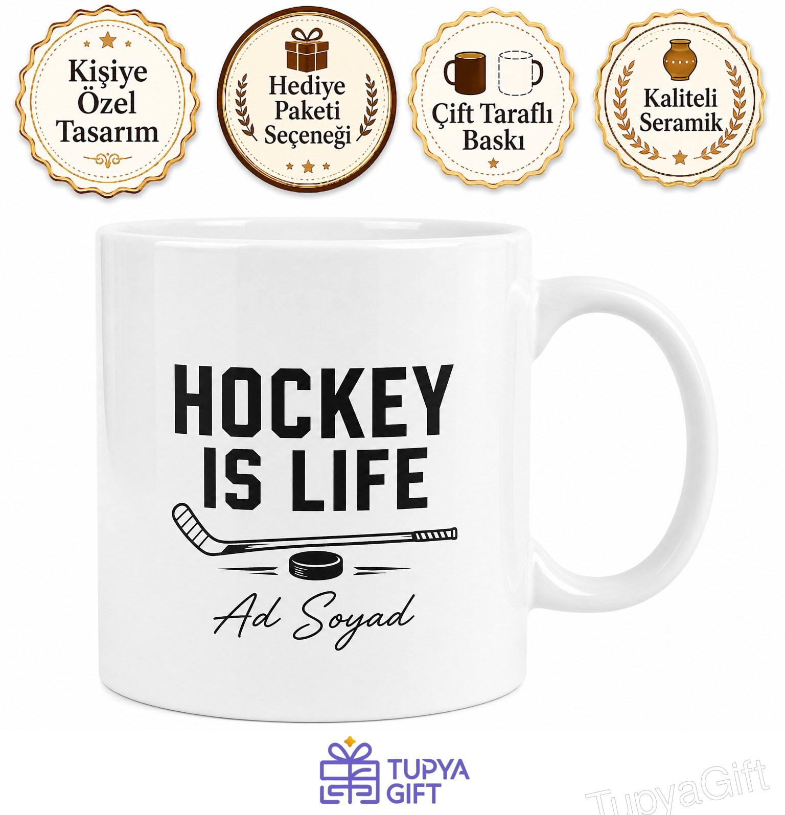 Hockey Is Life Yazılı Hokey Hayattır Diyenlere İngilizce Kupa Bardak Hediye