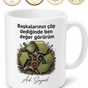 Hurdacı Geri Dönüşüm Toplayıcısı Atıkları Değere Dönüştüren Kupa Bardak Hediye