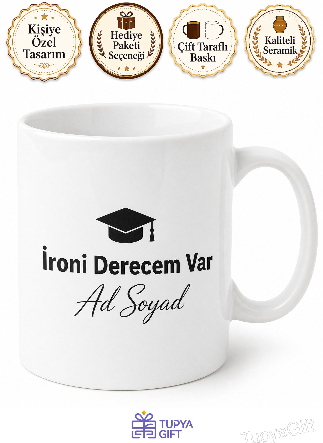 I Have A Degree In Sarcasm Baskılı İroni Derecem Var İngilizce Kupa Bardak Hediye