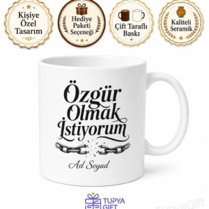 I Want To Break Free Yazılı Özgür Olmak İstiyorum İngilizce Kupa Bardak Hediye