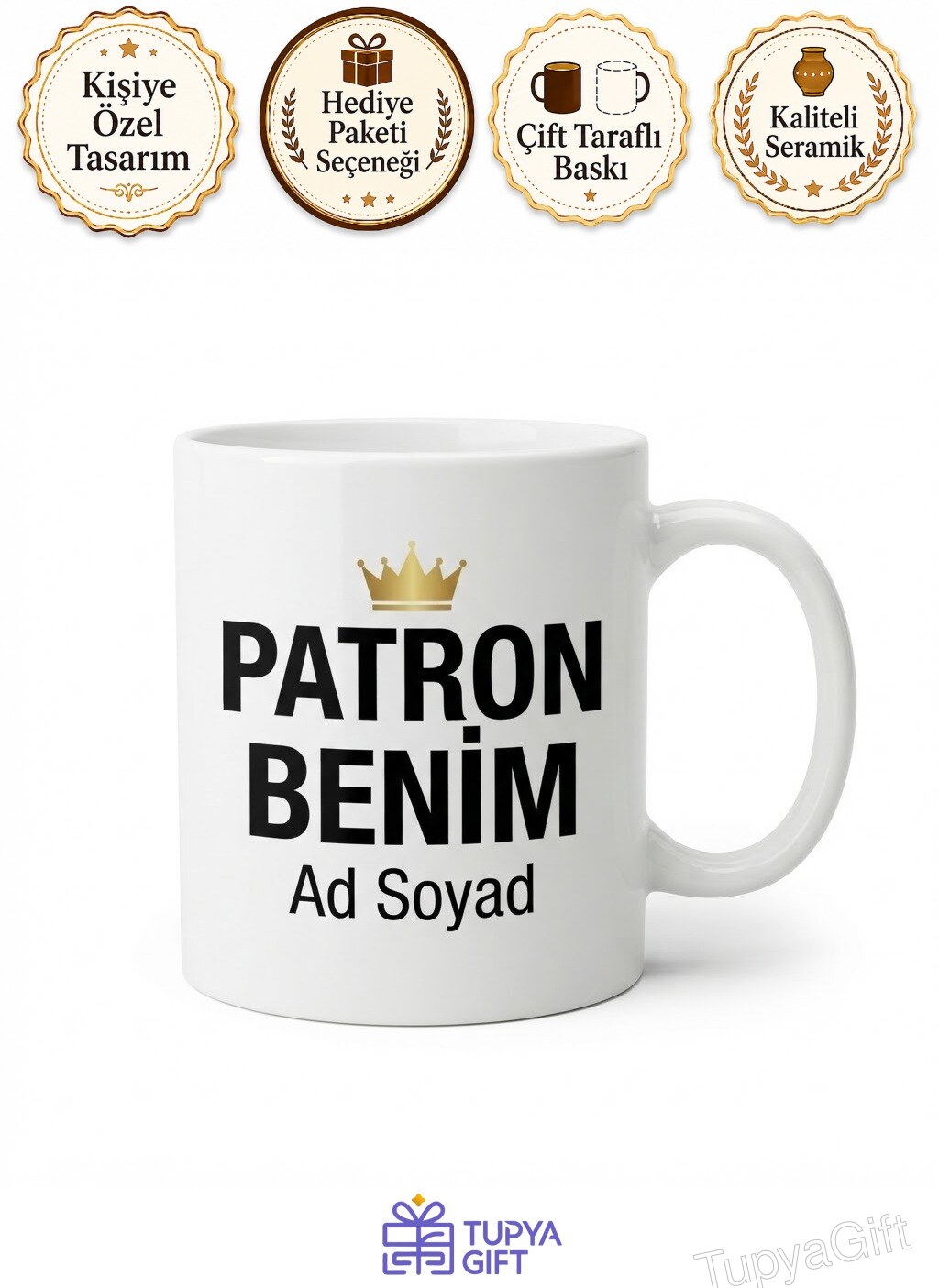 I'm The Boss Temalı Patron Benim İngilizce Baskılı Kupa Bardak Hediye