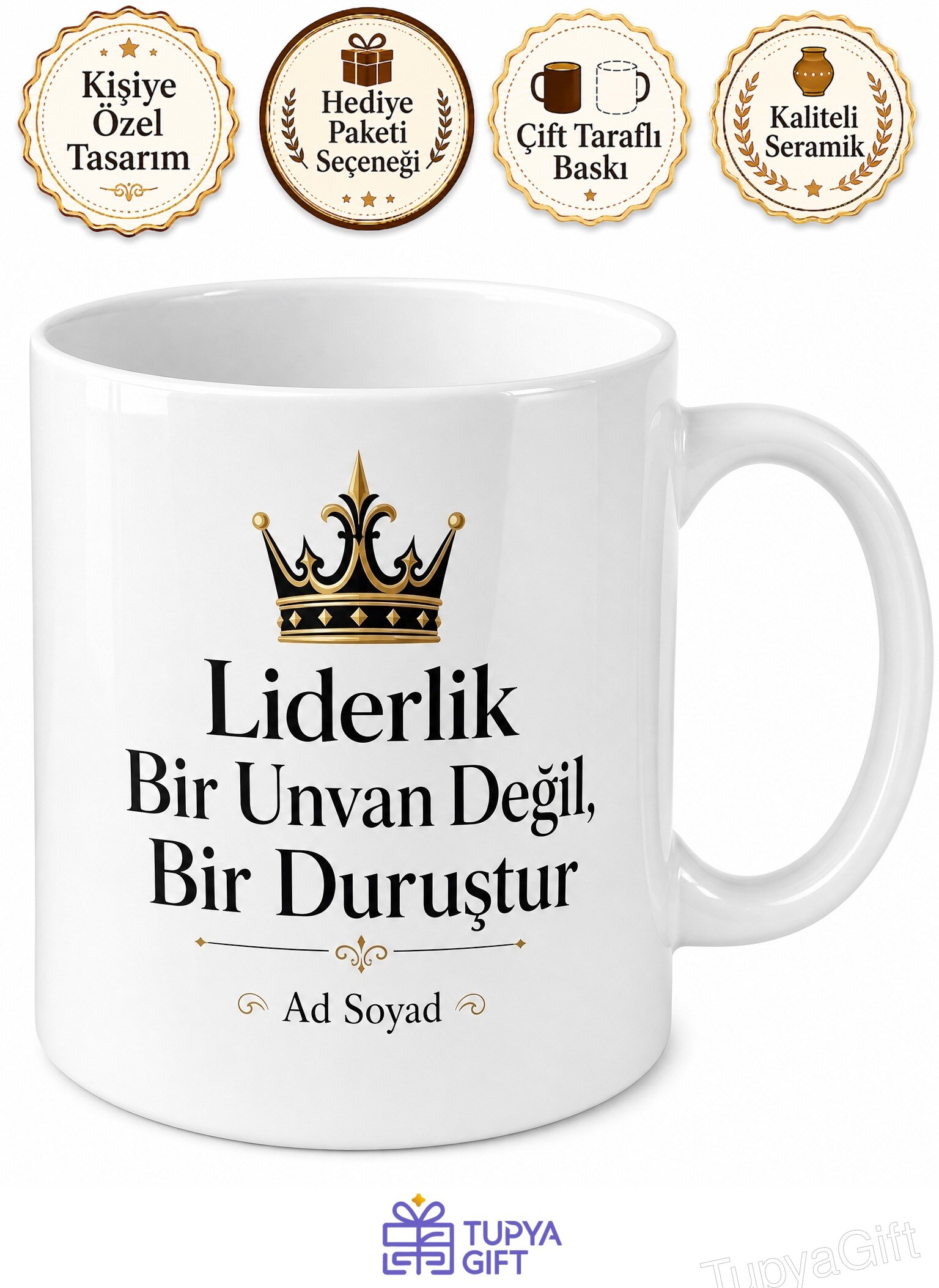 I'm The Boss Temalı Patron Benim İngilizce Kahve Kupası Hediye Baskılı Kupa Bardak