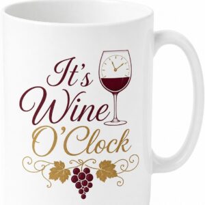 It's Wine O'Clock Baskılı Şarap Saati İngilizce Kupa Bardak Hediye