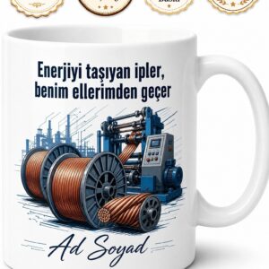 Kablo İmalat Makinesi Operatörü Enerjiyi Taşıyan İpler Seramik Kupa Bardak Hediye