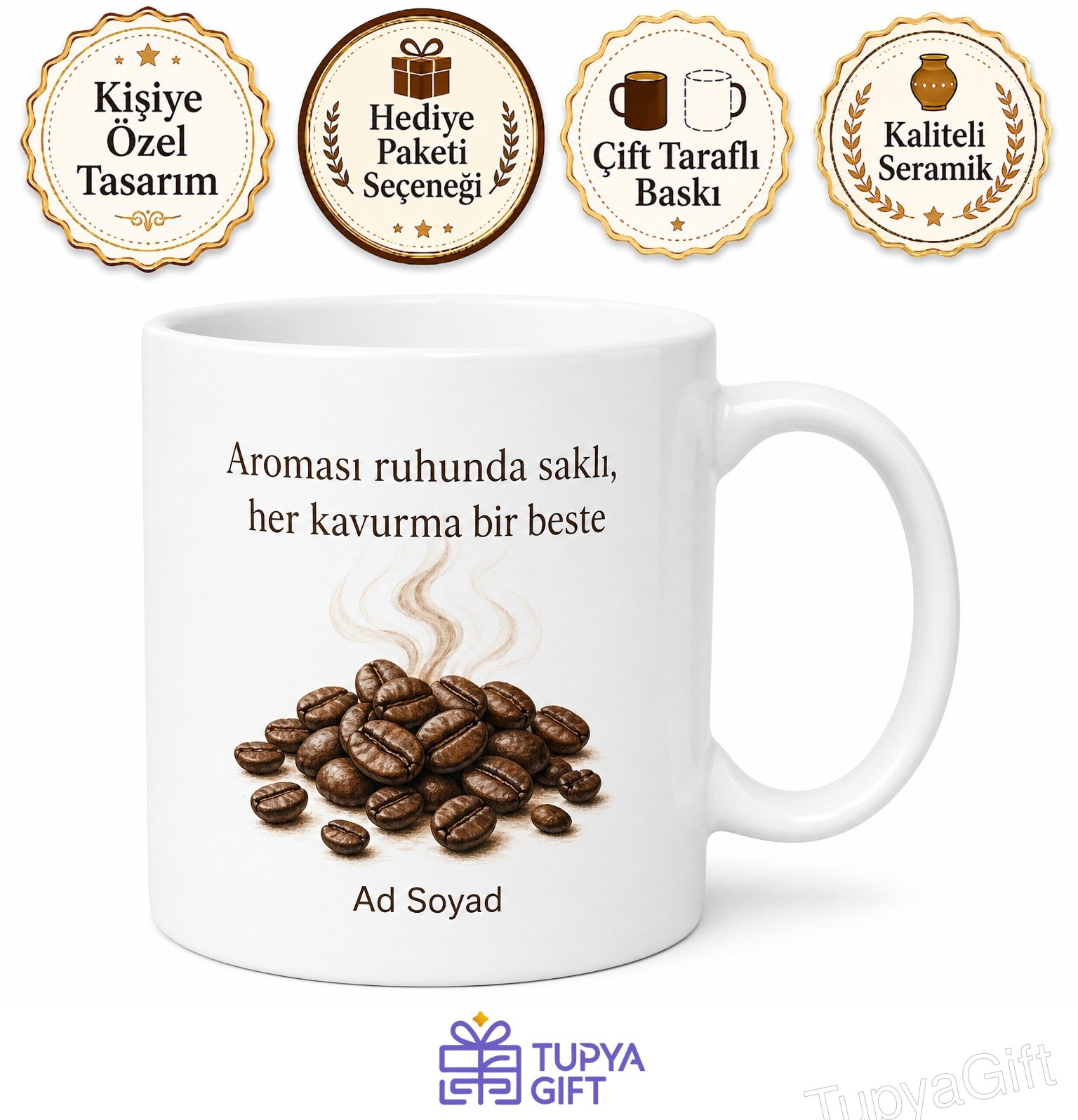 Kahve Kavurma Uzmanı Roaster Çekirdeğin Aromasını Ortaya Çıkaran Kahve Kupası Hediye Bardak