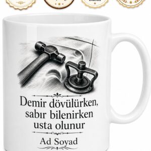 Kaportacıya Hediye Kupa Çekiç Göçük Düzeltme Boyasız Tamir Esnaf Çayı Kaporta Baskılı Bardak