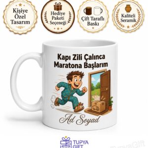 Kargo Bekleyenlere Kapı Zili Çalınca Koşanlar Kupası Hediye Bardak