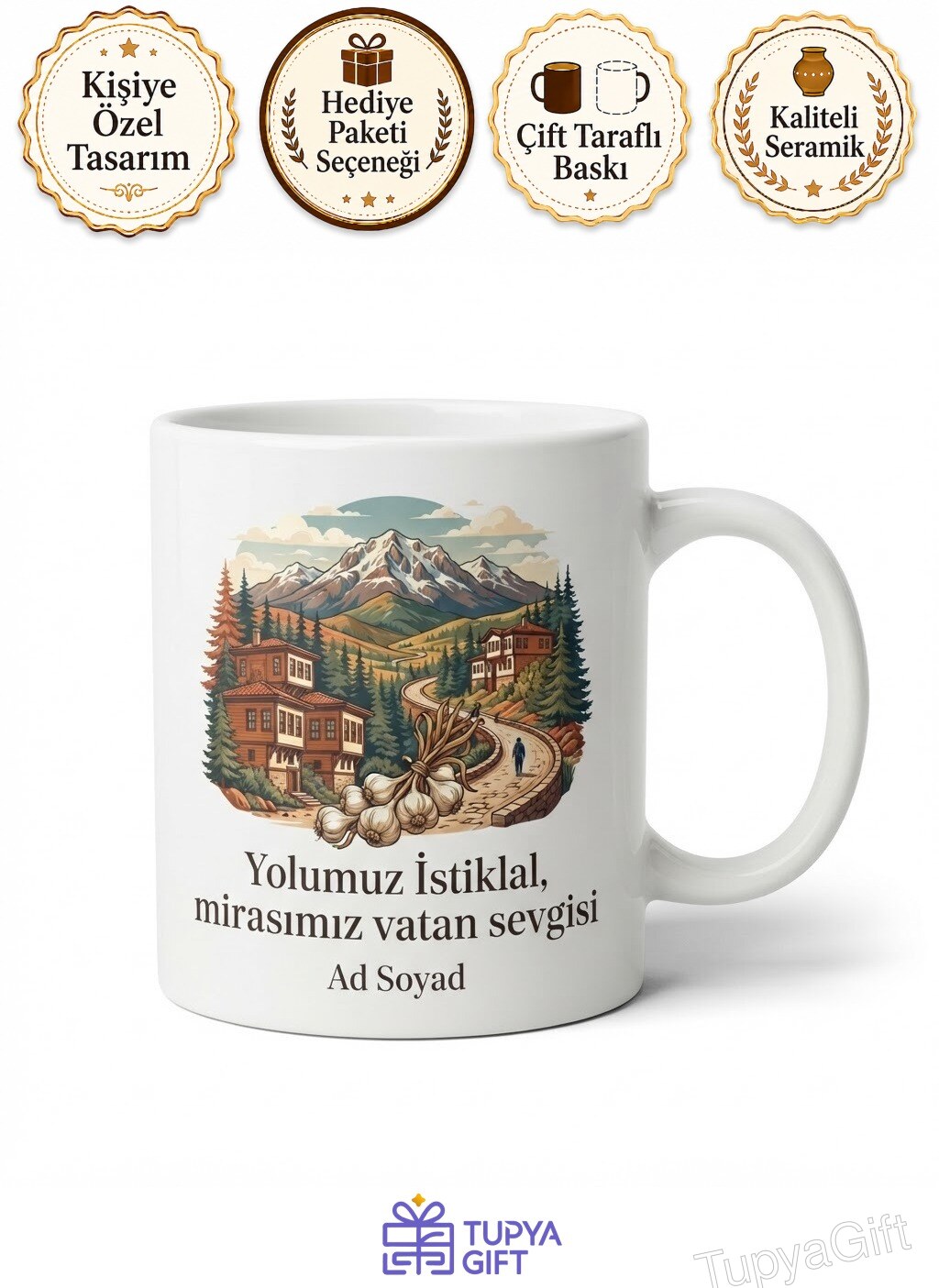 Kastamonu Taşköprü Ilgaz İnebolu İstiklal Yolu Şerife Bacı Temalı Porselen Kupa Hediye