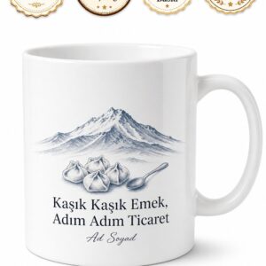 Kayseri Erciyes Dağı Mantı Kaşıklayanlar Ticaret Zekası Kupası Hediye Bardak