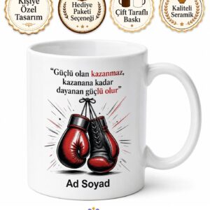 Kick Boks Antrenörü Ringlerin Eğitimcisi Çay Kupası Hediye Bardak
