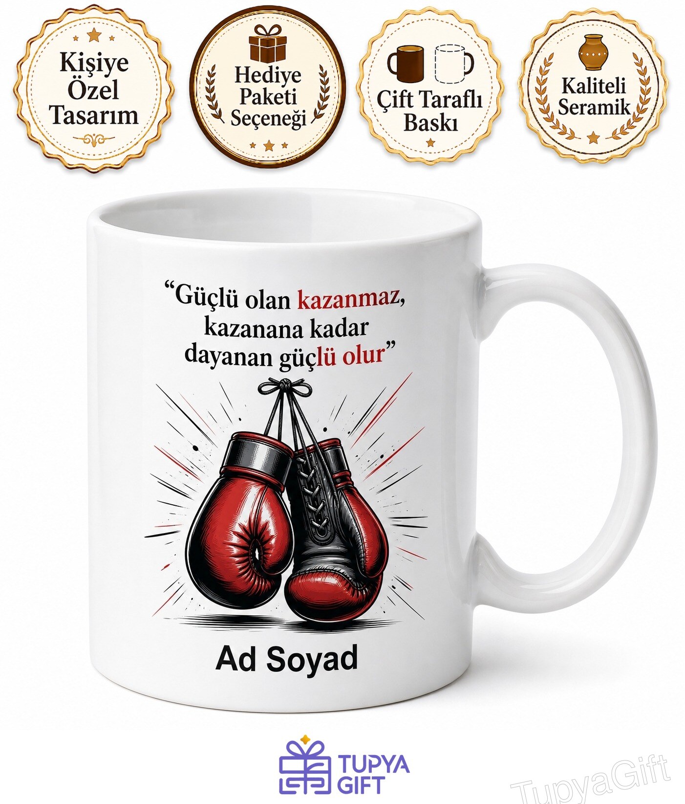 Kick Boks Antrenörü Ringlerin Eğitimcisi Çay Kupası Hediye Bardak