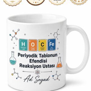 Kimya Öğretmenine Periyodik Tablonun Efendisi Reaksiyon Ustası Seramik Kupa Hediye