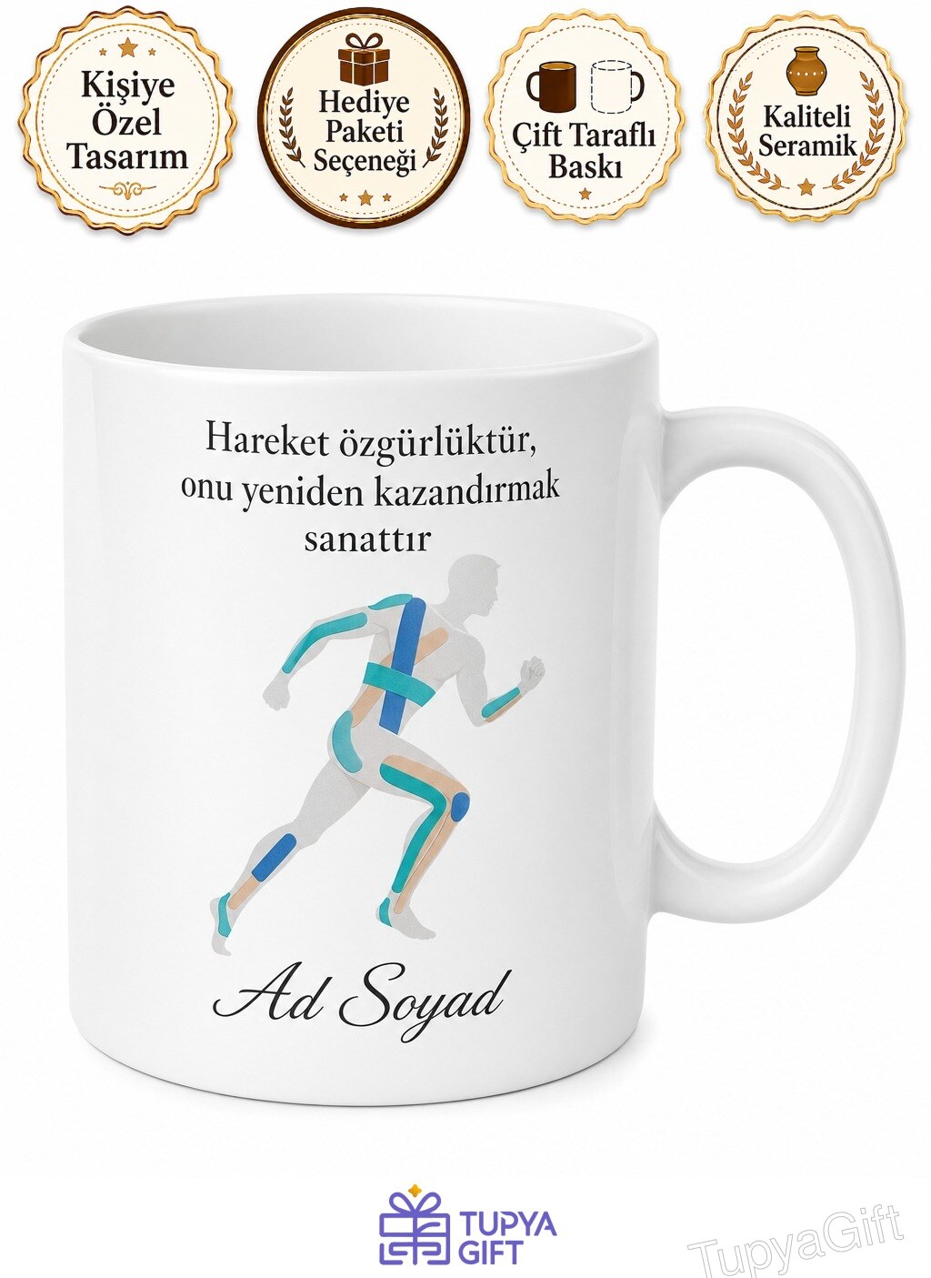 Kinezyoloji Teypleme Uzmanı Sporcu Sağlığı Terapisti Çay Kupası Hediye
