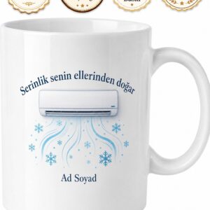 Klima İmalat İşçisi Yaz Serinliğini Üreten Hediye Seramik Kupa Bardak
