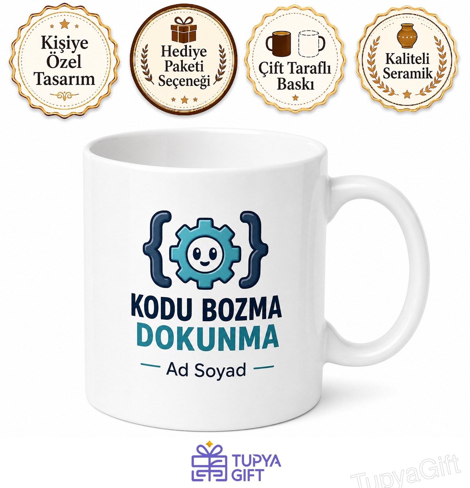 Kodu Bozma Dokunma Yazılı Bilişim Uzmanı Esprili Kupa Bardak Hediye