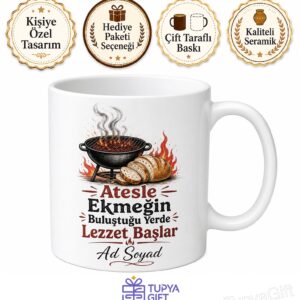 Kokoreçciye Hediye Kupa Sokağın Tadı Gece Tezgah Seyyar Lezzet Bardak Çeyrek Ekmek