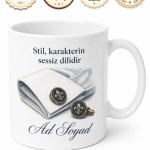Kol Düğmesi Fransız Manşet Gömlek Yöneticilere Özel Lüks Şık Kupa Bardak Hediye