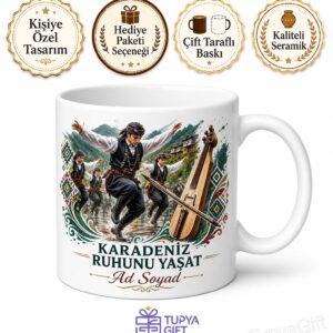 Kolbastı Oynayan Trabzon Gençleri Kemençe Karadeniz Kupası Bardak Hediye